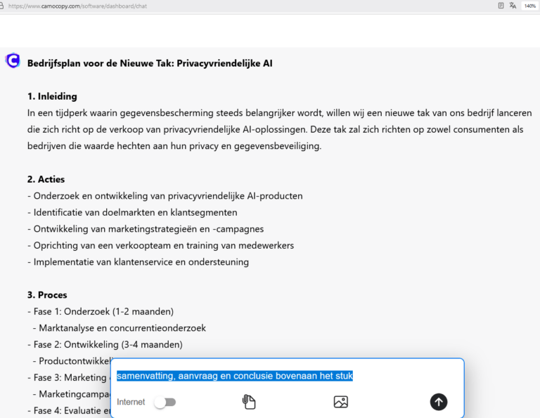Shot CC bedrijfsplan